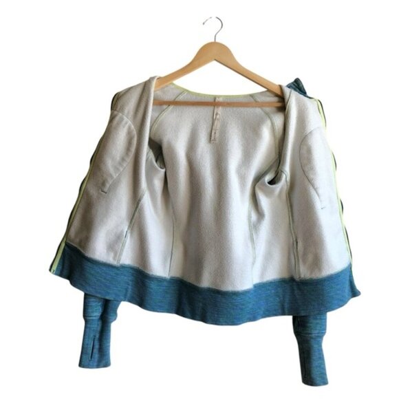 Lululemon Scuba Hoodie Size 6 Green Yellow Blue Stripes - Picture 9 of 11